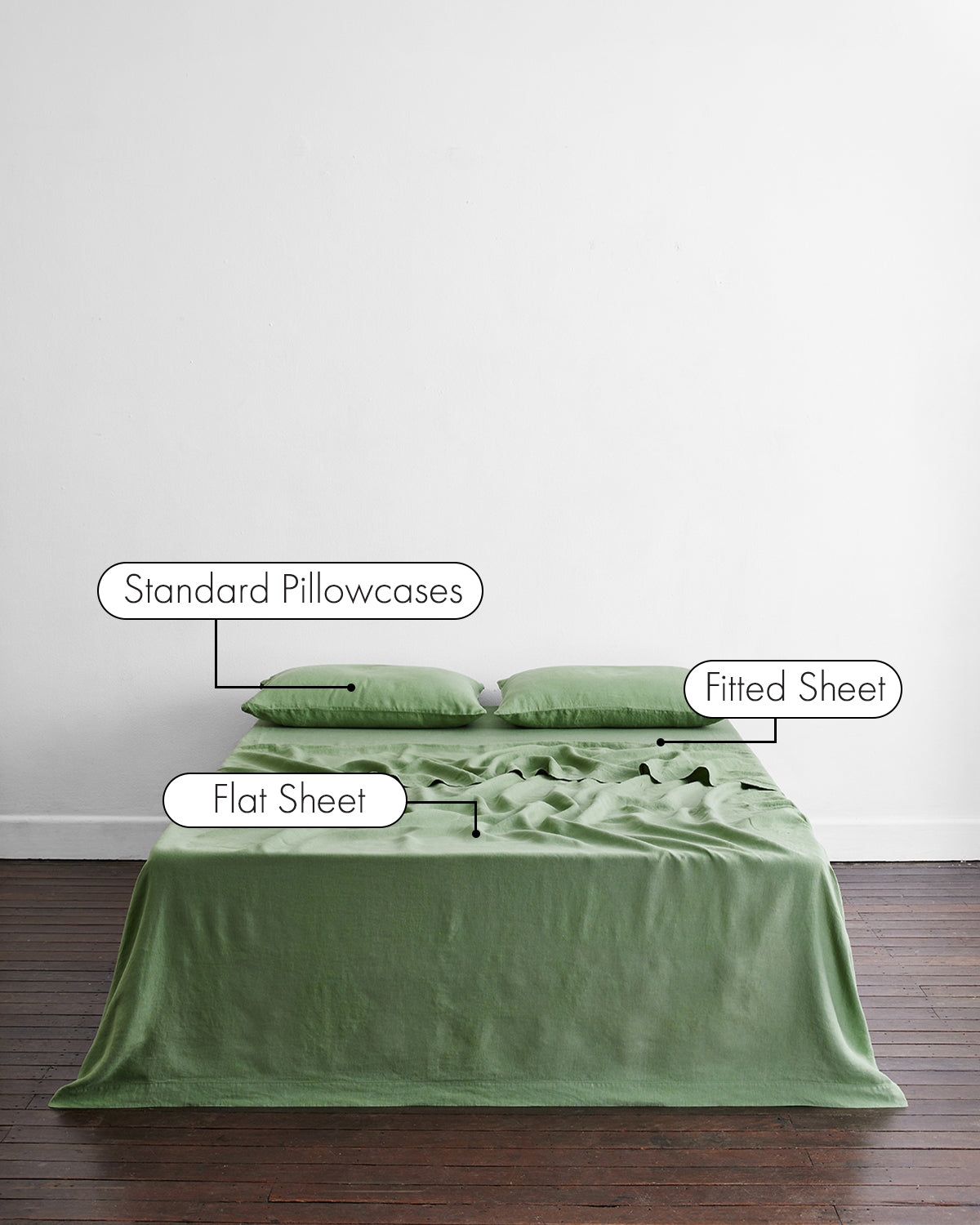 Premium 100% French Flax Linen Sheet Set - Soft & Breathable Pistachio Green Bedding for All Seasons - Perfect for Master Bedroom, Guest Room & Vacation Homes