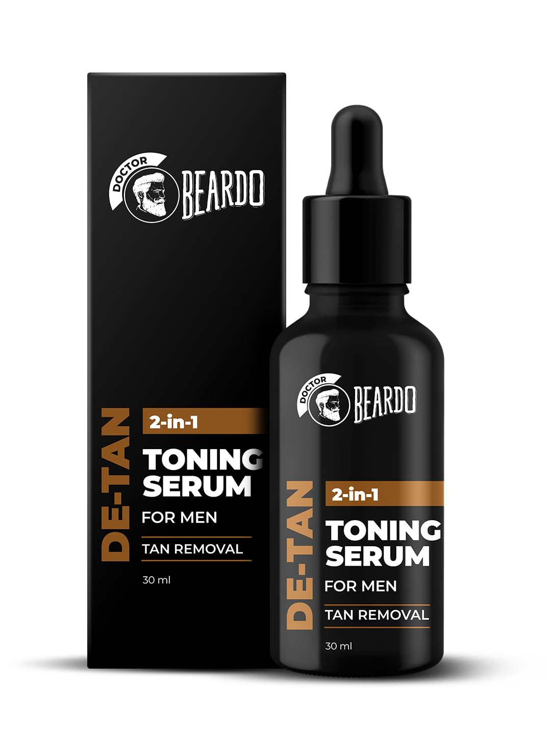 Beardo 2-in-1 Detan Serum + Toner For Men, 30ml | Brightening Face Serum with AHA & Plant Collagen | Dark Spot Remover & Exfoliator | Perfect for Daily Skincare & Post-Shave Routine