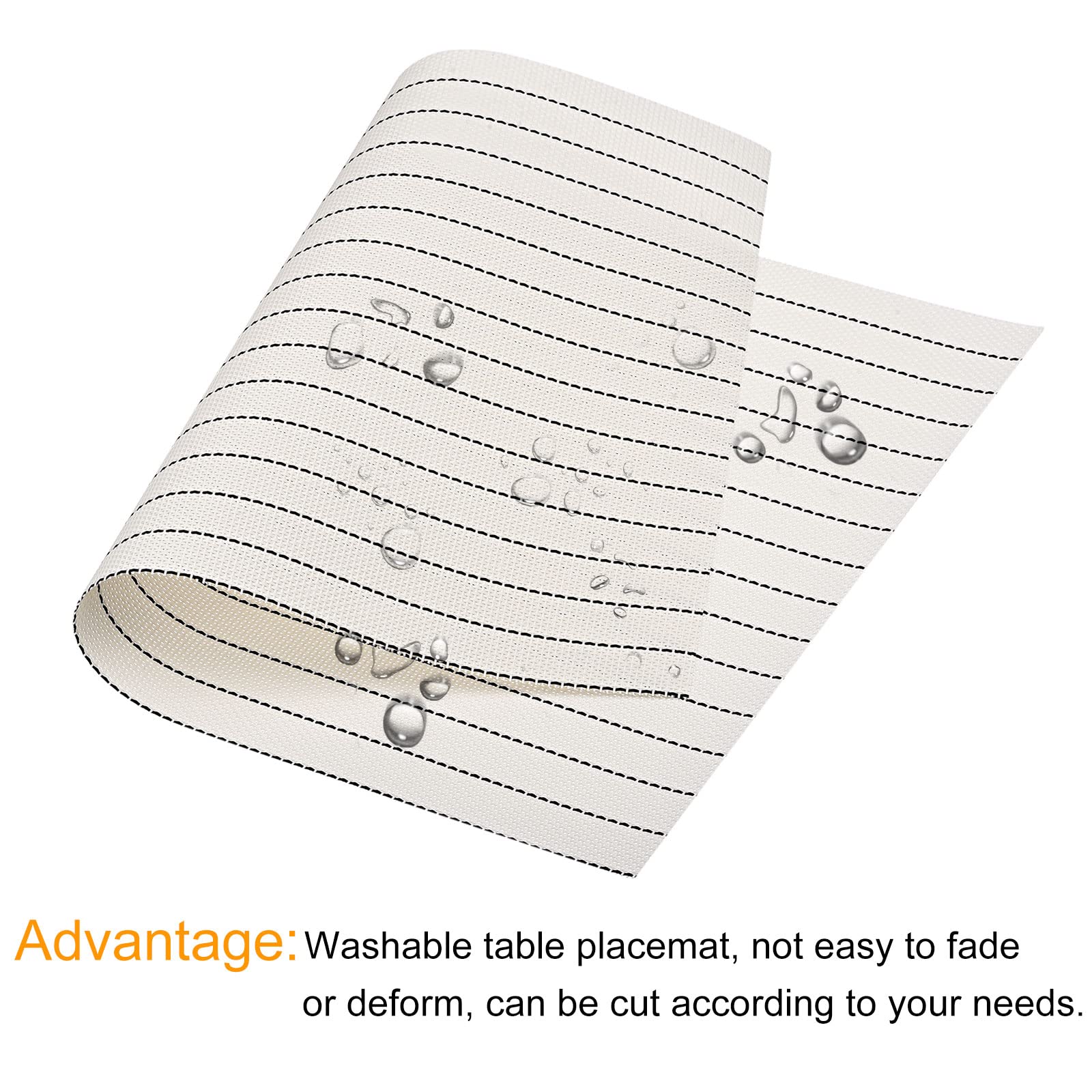 uxcell 2-Pack PVC Washable Woven Place Mats - 17.7x11.8 Inches White Table Mats for Dining, Kitchen & Home Decor | Durable & Easy to Clean