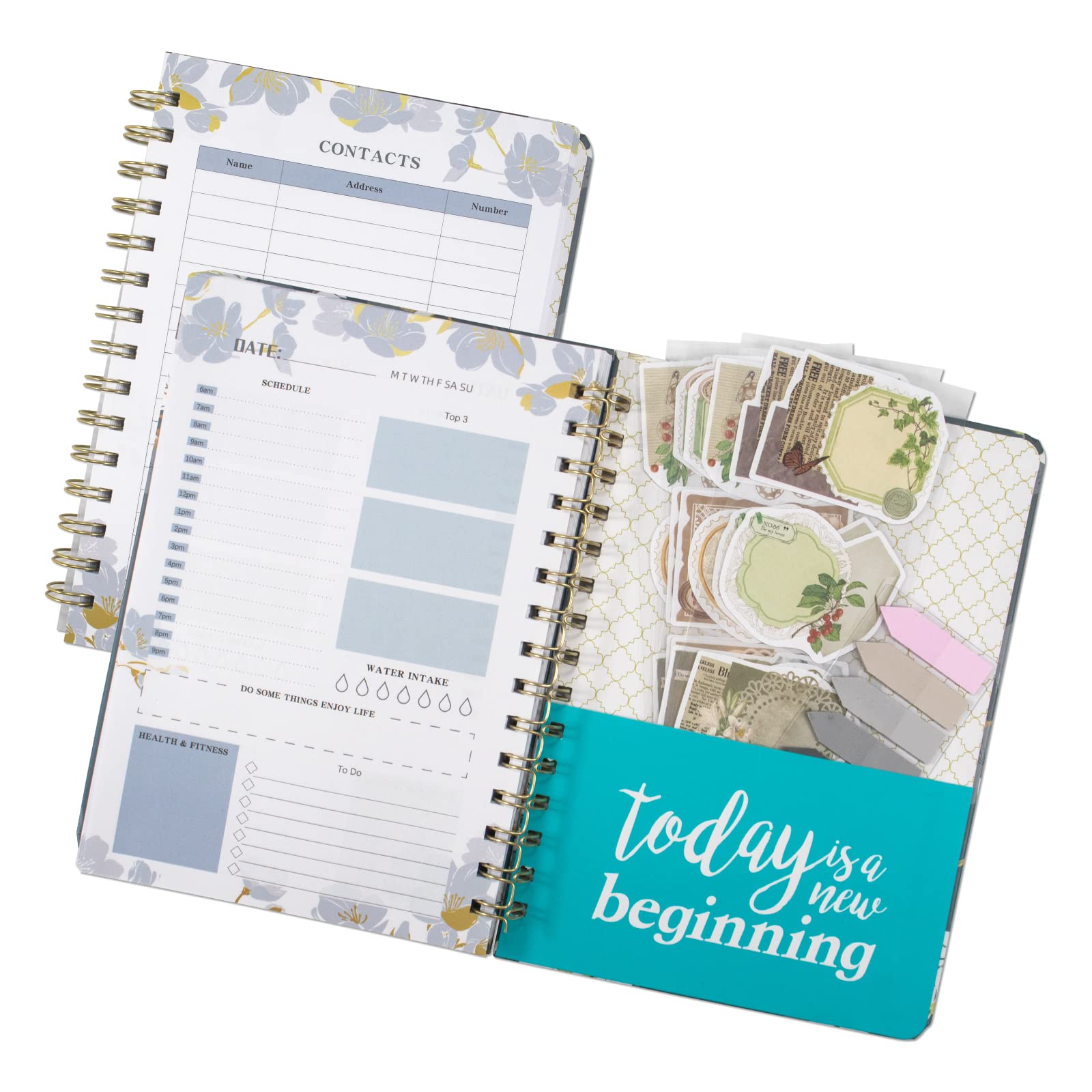 Blue Academic Undated Daily Planner - Hard Cover Student & Teacher Planner Notebook (8.5