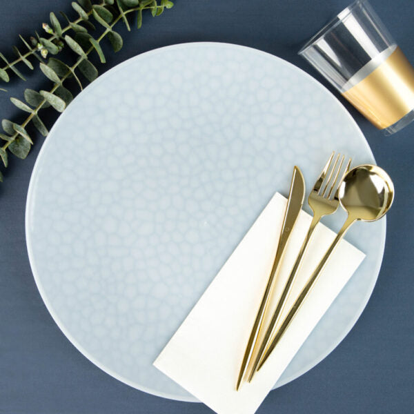 4-Pack White Transparent Hammered 13