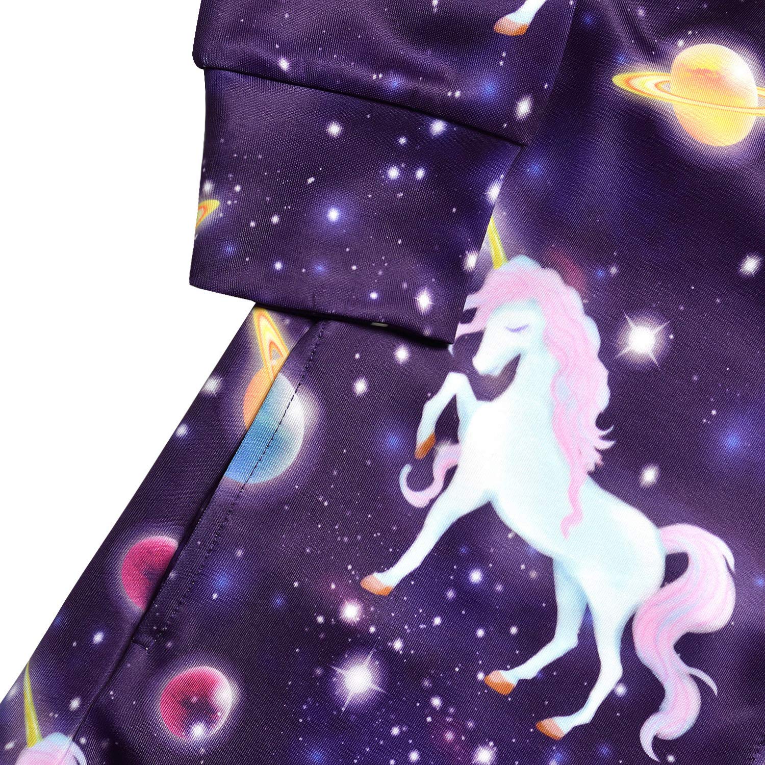 Girls Zip Up Hoodie Jacket - Cute Unicorn & Cat Print Pullover Sweatshirt with Kangaroo Pockets | Warm Fleece-Lined Outerwear for School, Playdates & Outdoor Activities