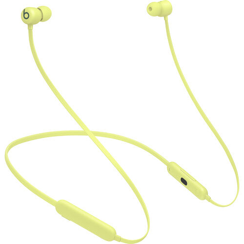 Beats Flex Wireless Earbuds - All-Day Comfort, Magnetic Earphones with Built-in Mic, Apple W1 Chip, USB-C Charging (Yellow) | Perfect for Workouts, Commuting & Travel