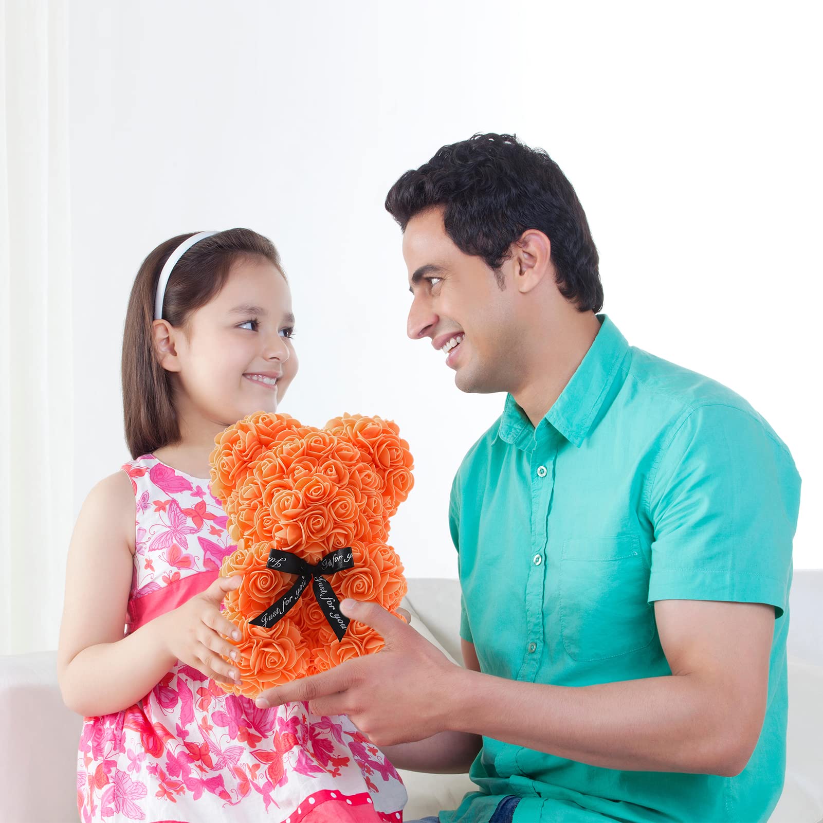 10-inch Handmade Rose Teddy Bear Gift - Romantic Rose Flower Bear for Girlfriend, Daughter, Wife | Valentine's Day, Mother's Day, Christmas, Wedding & Anniversary Gift | Perfect for Surprise Proposals, Birthday Presents & Home Decor