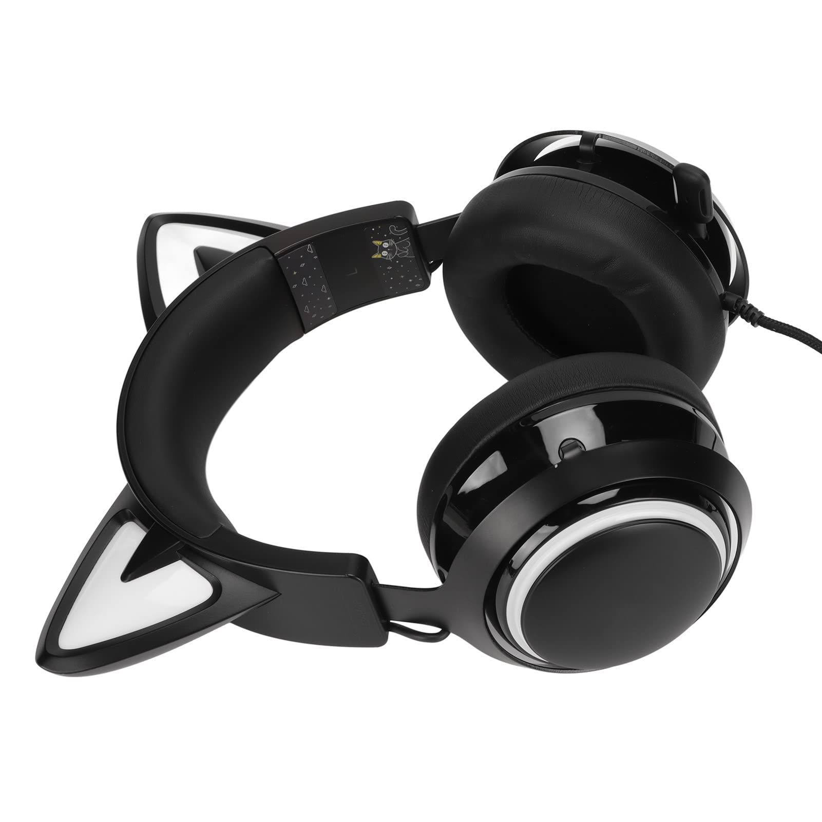 Bewinner RGB Cat Ear Gaming Headset with 8 Color Light Effects, 3 Sound Modes, 3.5mm & USB for PC/Laptop/Tablet/Phone - Perfect for Streaming, Gaming & Virtual Meetings