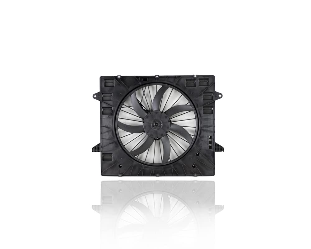 Heavy-Duty Dual Radiator and Condenser Fan Assembly with Brushless Motor - Compatible with 2018-2020 Chevrolet Traverse & Buick Enclave 3.6L - Direct Replacement Part #84725046 - Perfect for Summer Driving and Off-Road Cooling System Upgrade