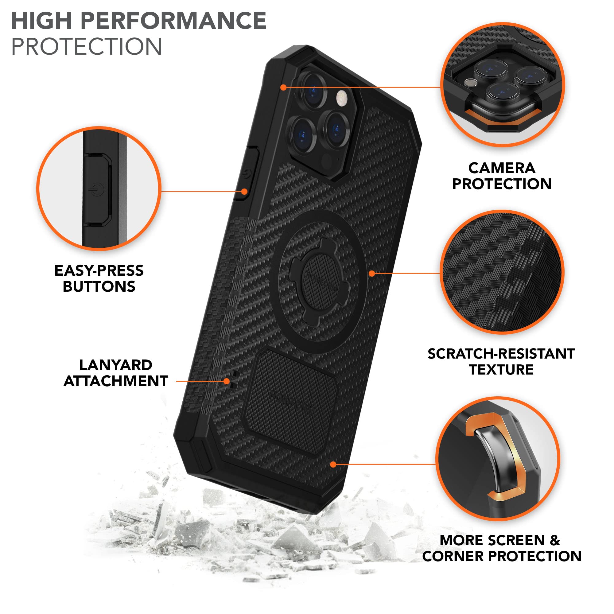 Rokform Rugged Case for iPhone 13 Pro Max with Motorcycle Phone Mount | Shockproof Protective Cover | Perfect for Biking, Off-Roading & Outdoor Adventures
