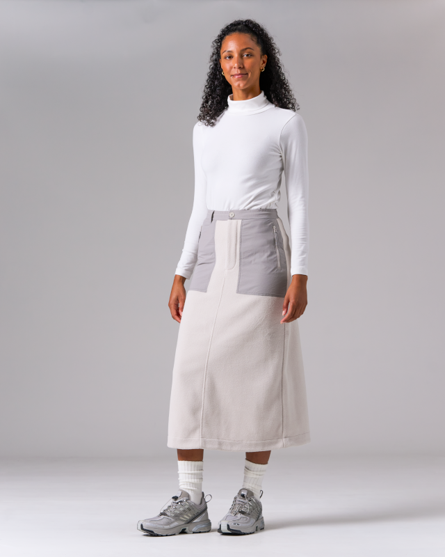 Double Face Fleece Skirt for Women - Soft & Warm Winter Skirt with Pockets - Perfect for Casual Outfits, Office Wear & Cold Weather Fashion