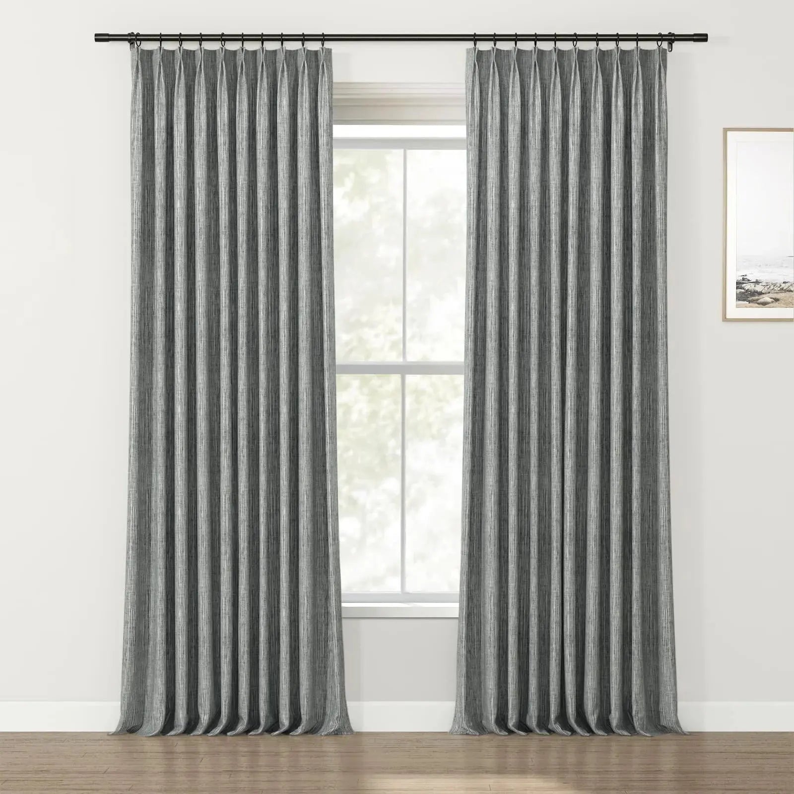 Lydia Solid Jacquard Pleated Curtains - Elegant Window Treatments for Living Room, Bedroom & Home Decor