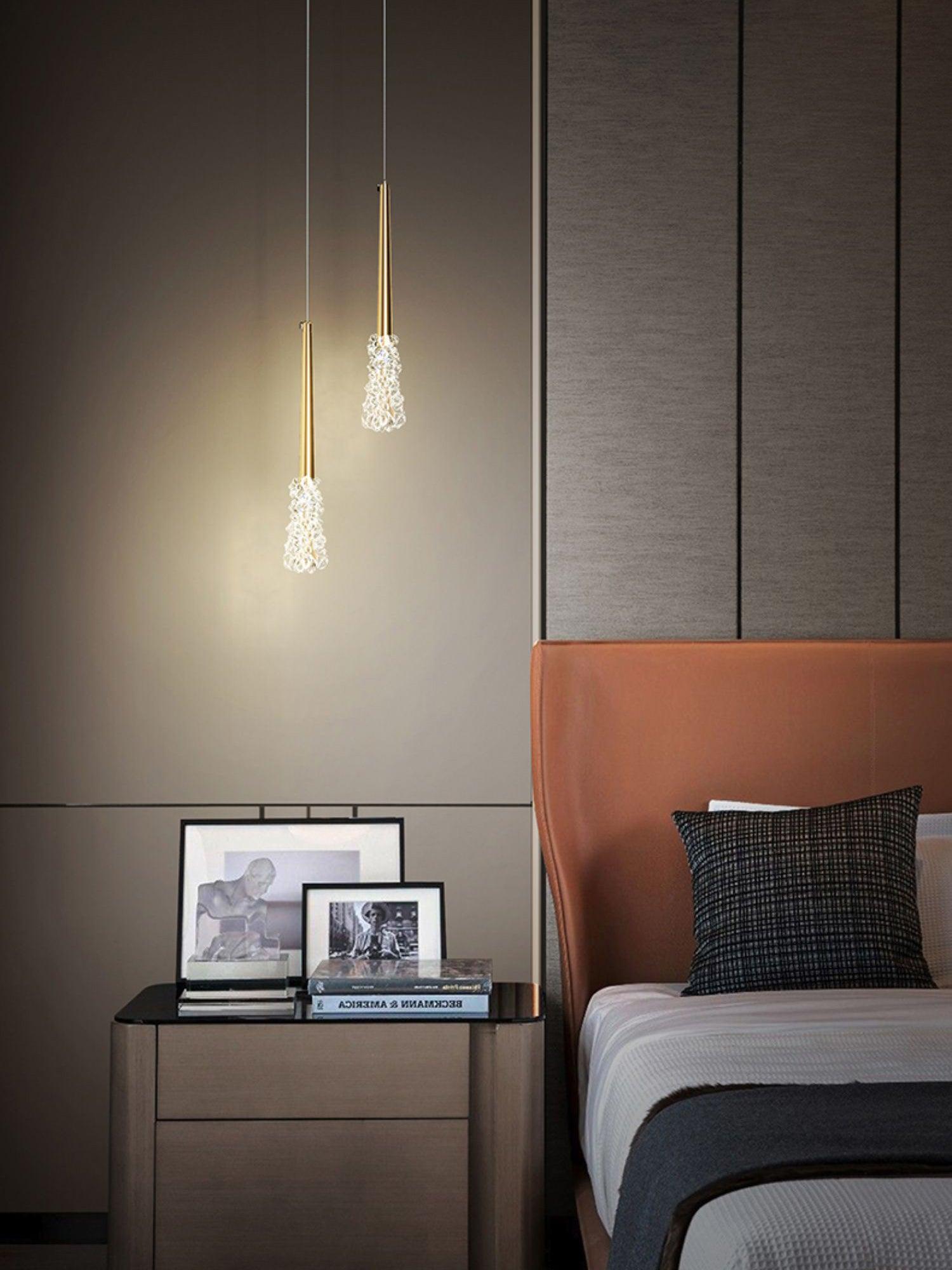 Elegant Mozzi Crystal Pendant Light - Modern Chandelier for Dining Room, Bedroom & Living Room Decor - Dimmable LED Lighting Fixture for Home Interior Design
