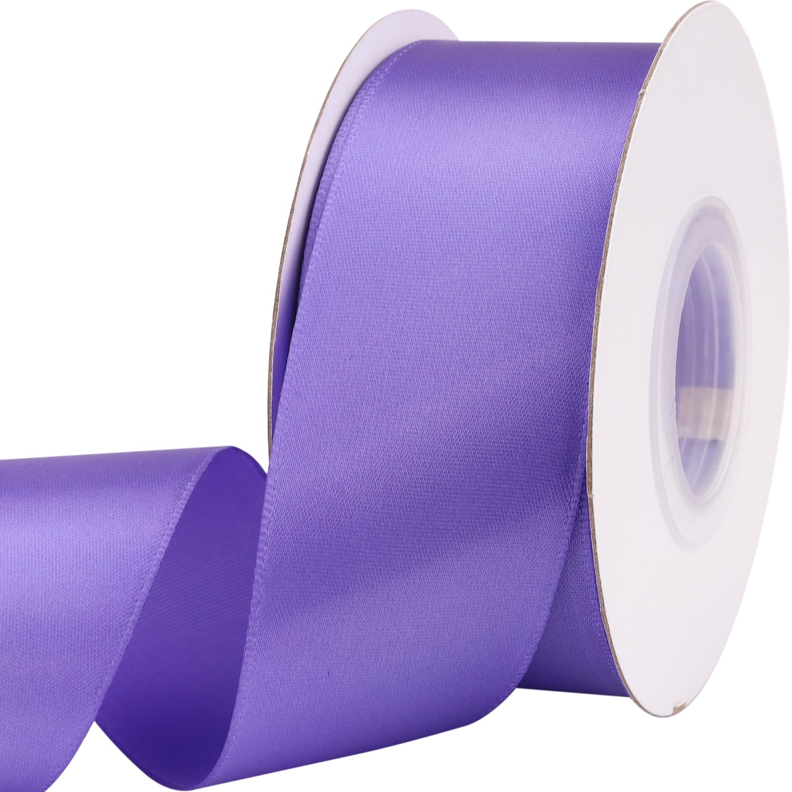 1-1/2 Inch Wide Light Purple Satin Ribbon - 25 Yard Silk Craft Fabric Ribbon for Gift Wrapping, Wedding Decor, Flower Bouquets & Holiday Crafts - Perfect for DIY Projects, Party Decorations and Seasonal Celebrations