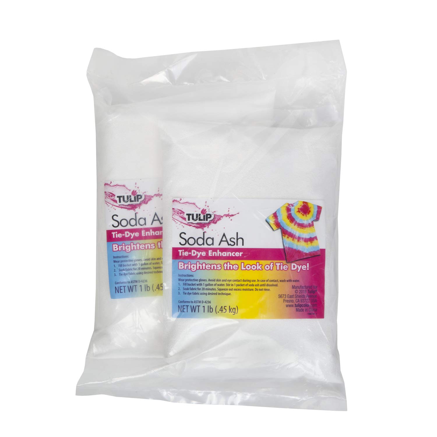 Premium Tulip Soda Ash 1lb (2-Pack) for Tie-Dye & Fabric Dyeing – Perfect for DIY Crafts, Textile Arts & Home Decor Projects