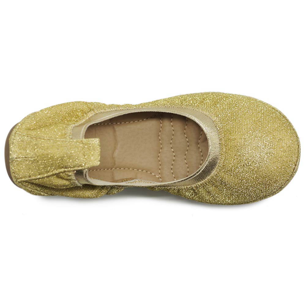 Ollio Women's Glitter Slip-On Ballet Flats - Comfortable Basic Shoes for Women | Perfect for Casual Wear, Office, and Daily Outfits