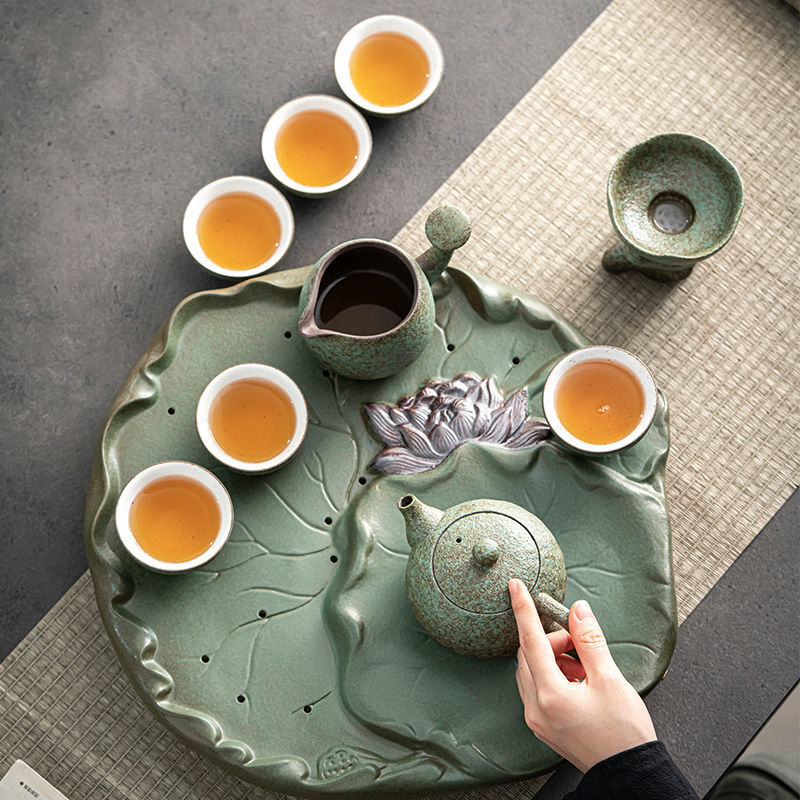 Premium Japanese Tea Set with Bamboo Leaf Tray - Authentic Matcha Ceremony Kit for Home & Office Use | Traditional Zen Gift for Tea Lovers
