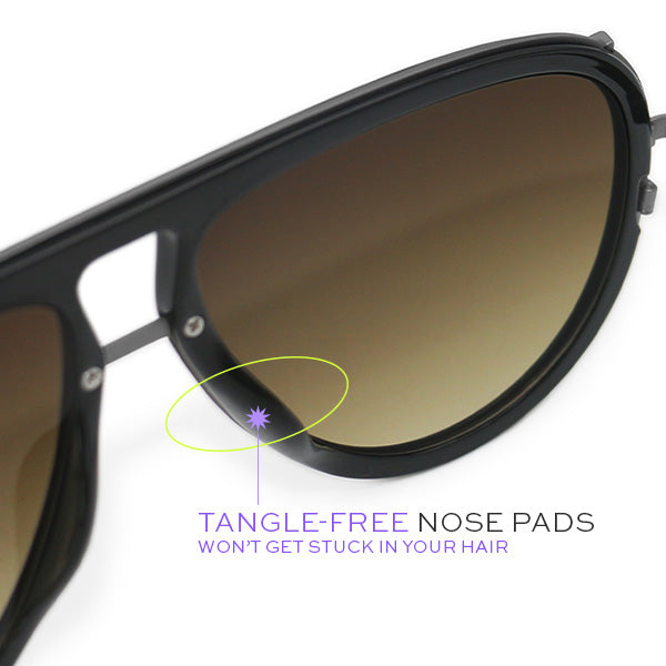 Ivy Luxe Olive Round Aviator Sunglasses - Tangle-Free, Polarized, UV Protection - Perfect for Driving, Beach, and Outdoor Activities