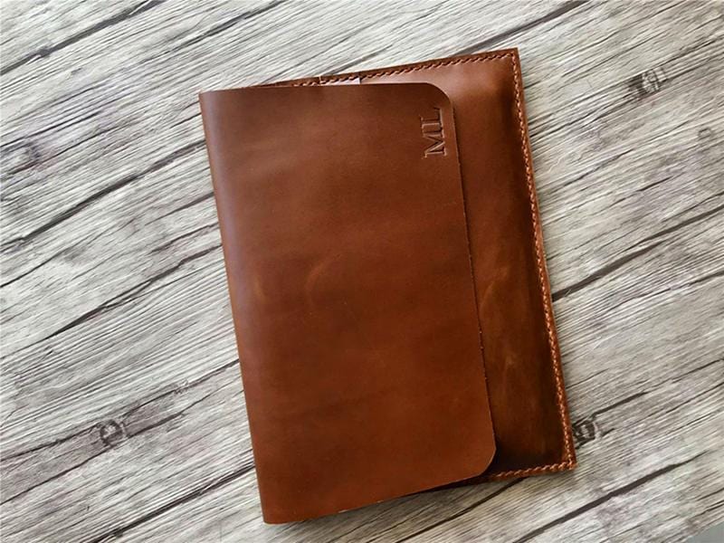 Premium 12 Inch Engraved Leather Laptop Sleeve Case for MacBook & Windows - Perfect for Office, Travel & School Protection
