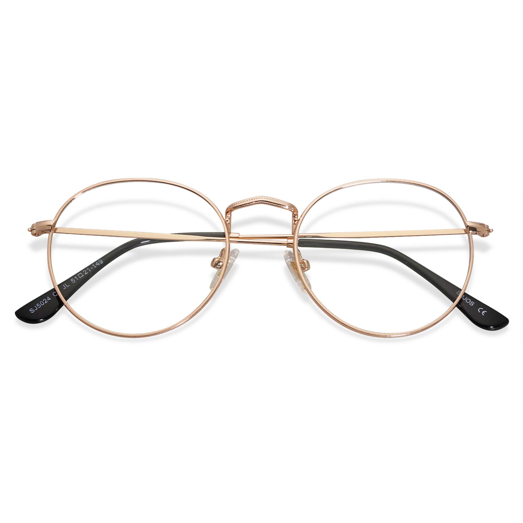 SOJOS Blue Light Blocking Glasses for Computer & Screen Use - Anti Eye Strain Round Eyewear with UV Protection - Perfect for Gaming, Office Work & Digital Device Usage (Model SJ5024)