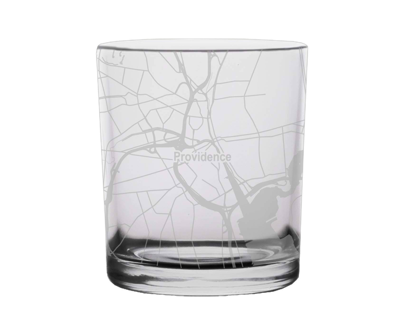 Providence Rhode Island City Map Whiskey Glass - Engraved Barware for Bourbon & Scotch Lovers - Perfect for Home Bars, Gifts & Collectors