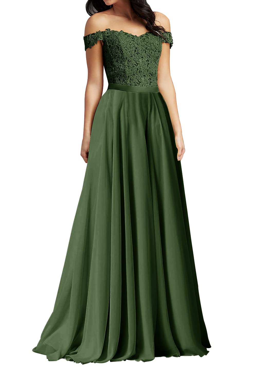 Elegant Long Prom Dresses for Women - Lace Formal Evening Gowns, Off Shoulder Bridesmaid Dresses in Chiffon | Perfect for Homecoming, Wedding Party & Special Occasions