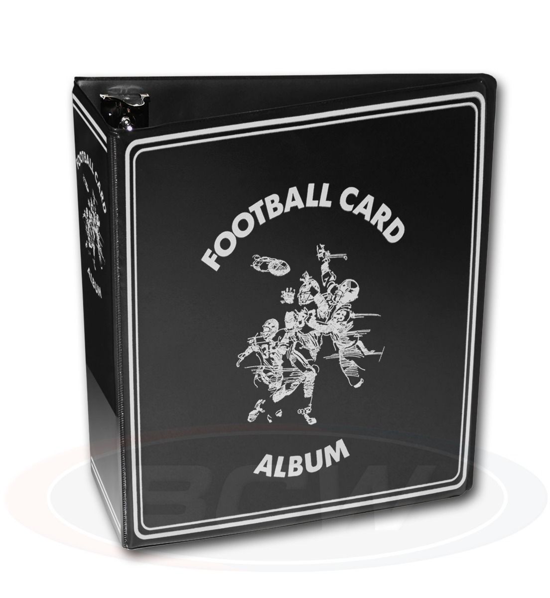 BCW Black Football 3 D-Ring Binder - Premium Sports Card Storage for Collectors, Perfect for Trading Cards, Photos & Memorabilia Organization