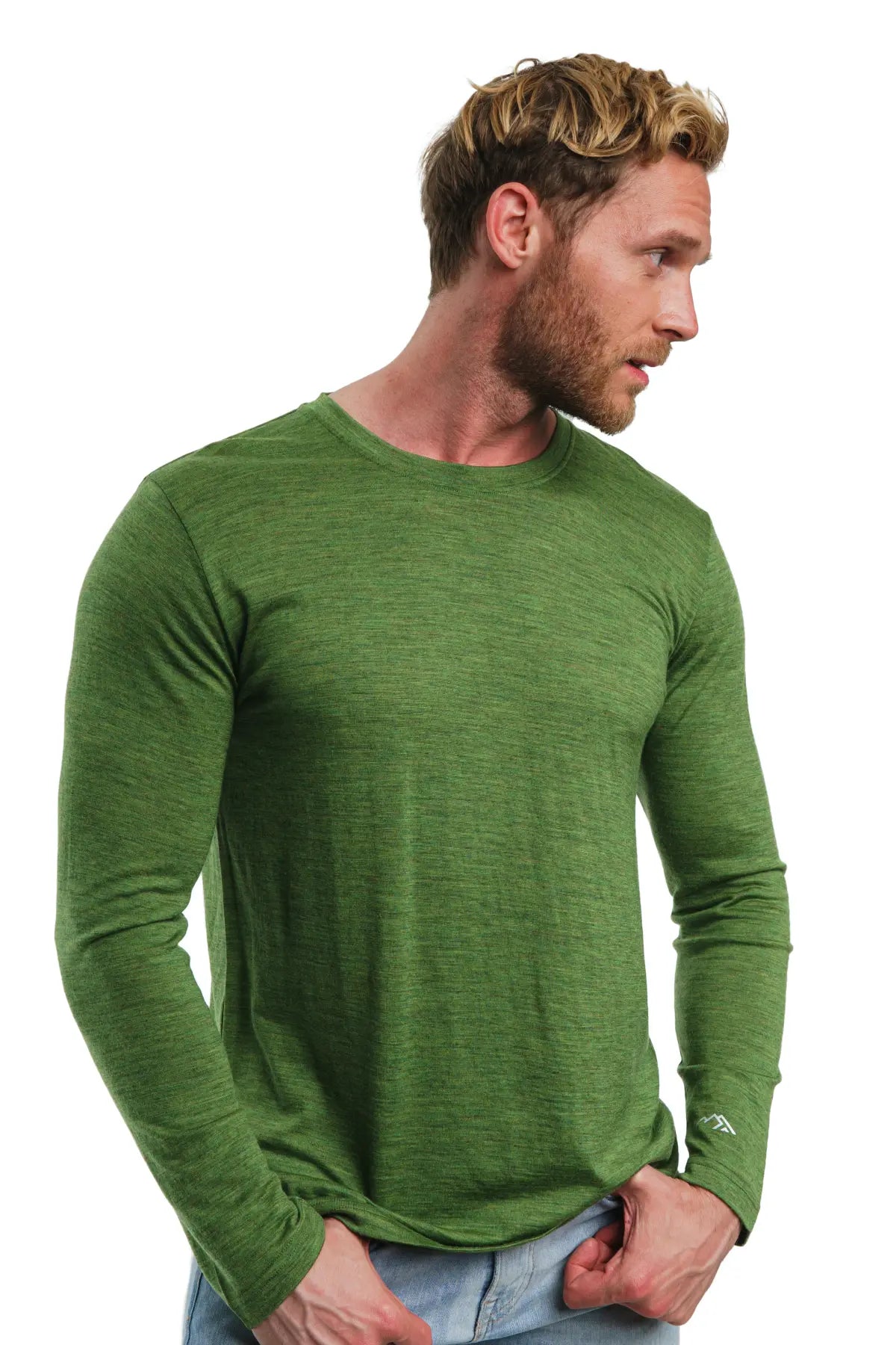 Premium Men's Merino Wool Long Sleeve Shirt - 165 GSM, Green Olive - Ideal for Hiking, Camping & Outdoor Adventures
