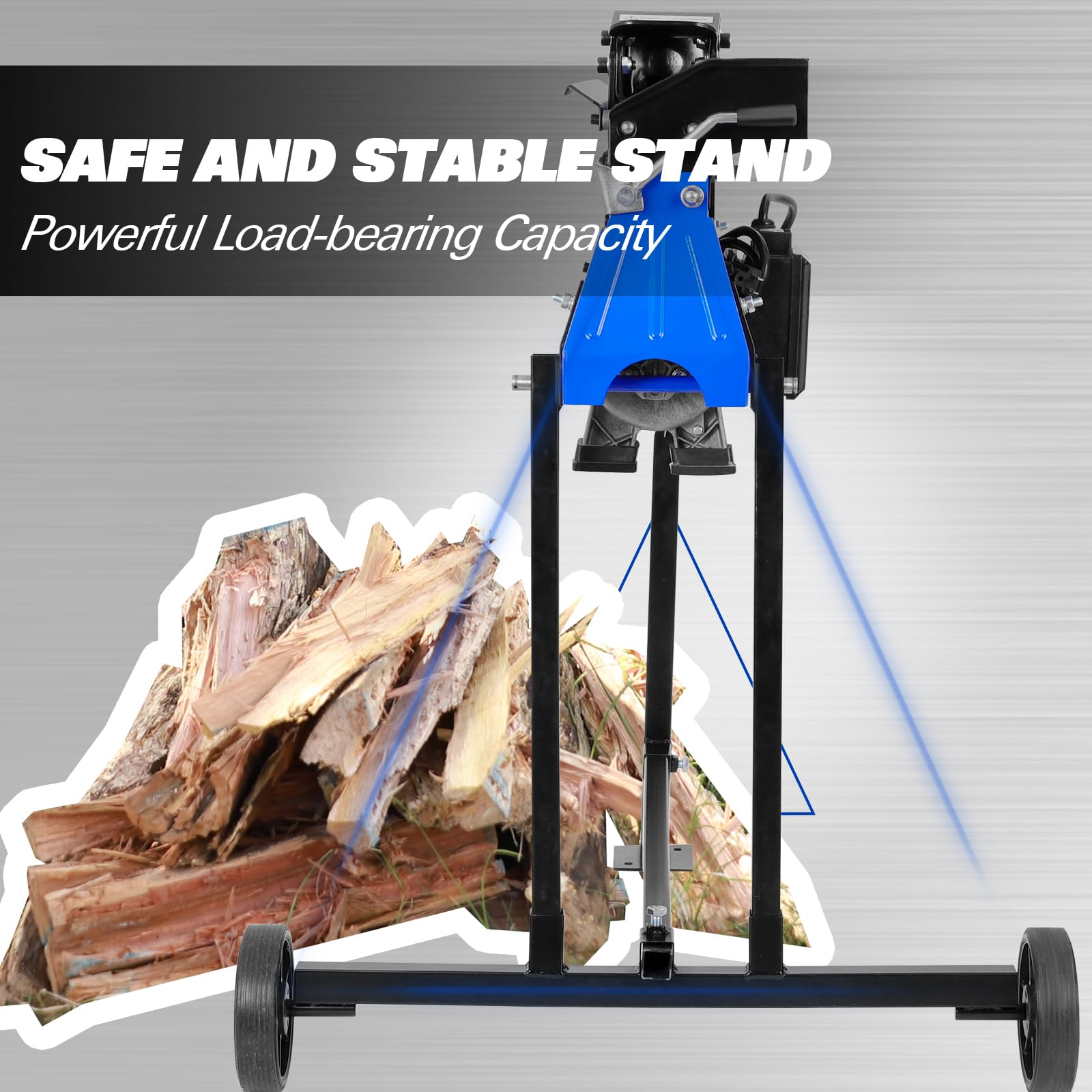 BILT HARD 6.5 Ton Electric Log Splitter with Stand - 15 Amp Hydraulic Wood Splitter for Firewood - Heavy Duty Horizontal Firewood Splitting Machine for Home Heating, Camping & Outdoor Fireplaces