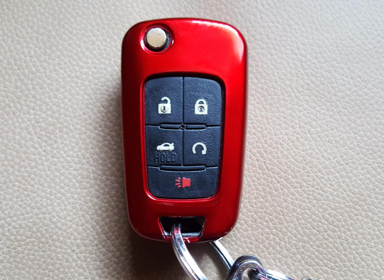 Premium Glossy Red Smart Key Fob Cover Replacement for Chevrolet GMC (3/4/5 Buttons) - Exact Fit Protection for Keyless Entry Remote - Perfect for Daily Use, Travel & Car Enthusiasts