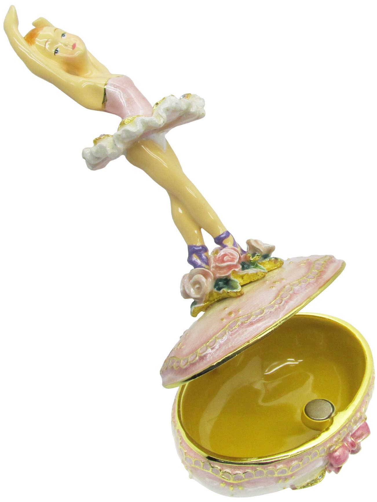 Elegant Ballerina Jeweled Trinket Box with Genuine Austrian Crystals - Perfect for Jewelry Storage, Gift Giving & Home Decor