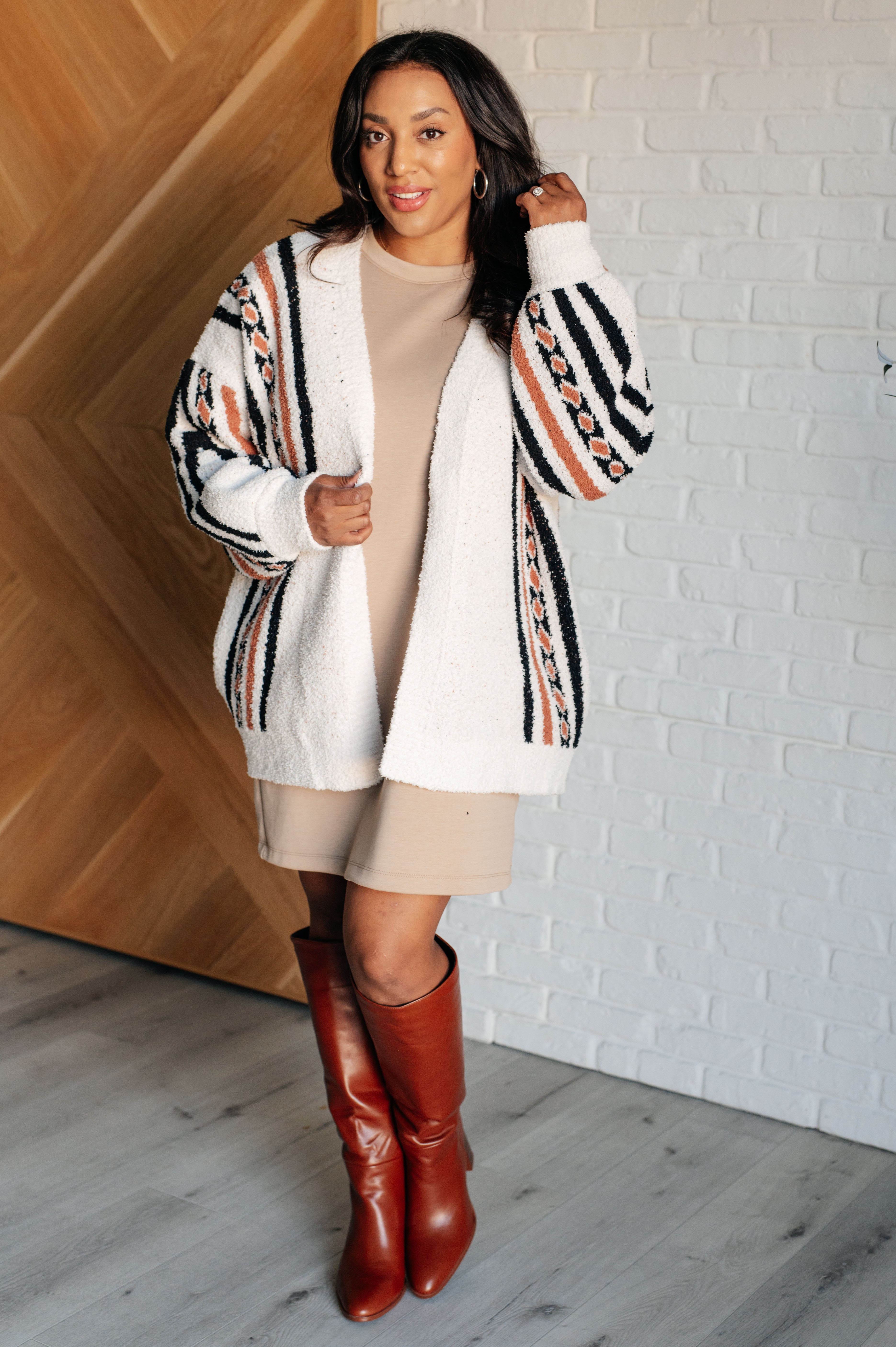 Aztec Print Cardigan for Women - Soft & Stylish Open Front Sweater - Perfect for Fall, Winter & Layering Outfits