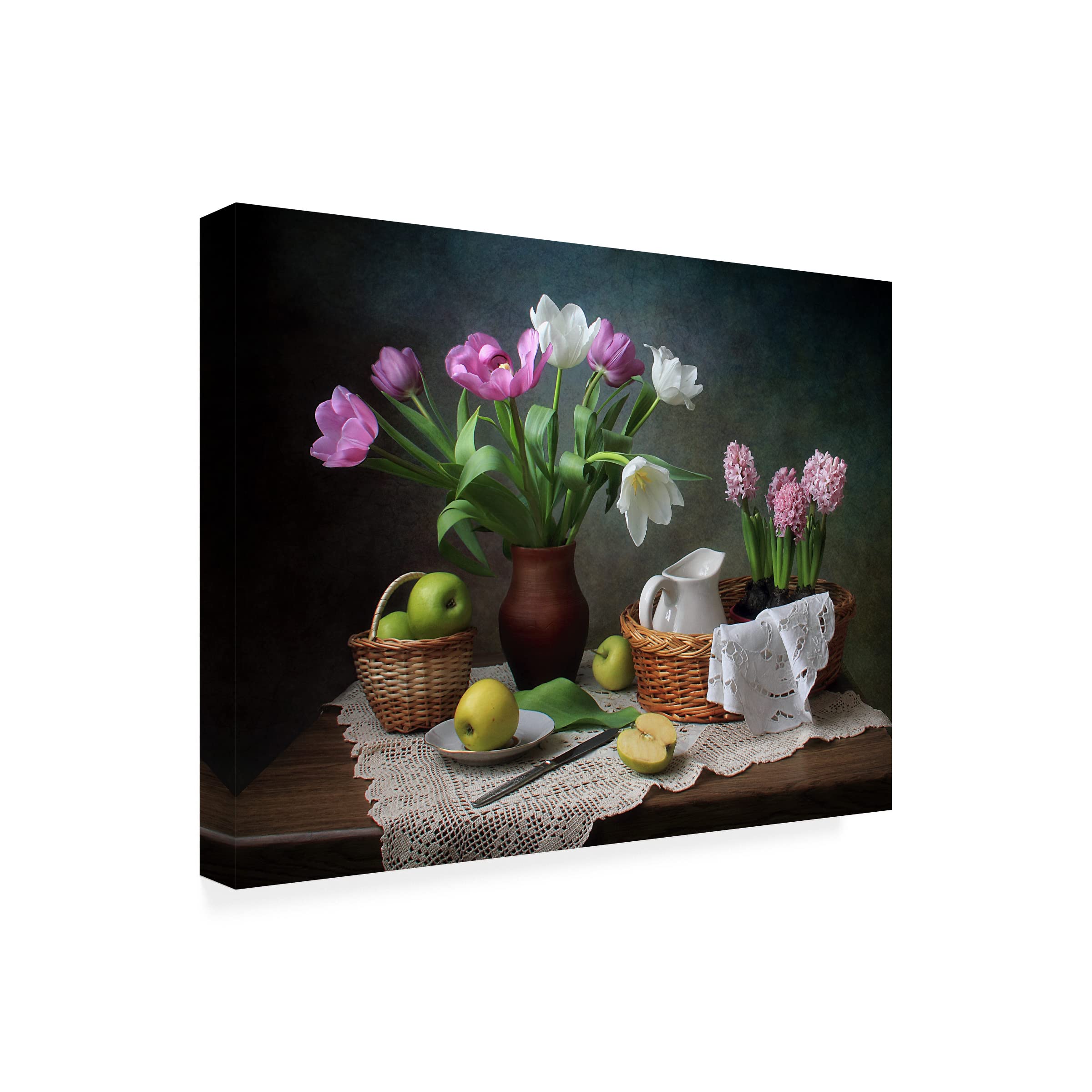Trademark Fine Art 'Pink And White Still' Canvas Wall Art by Tatyana Skorokhod - Modern Home Decor for Living Room, Bedroom & Office