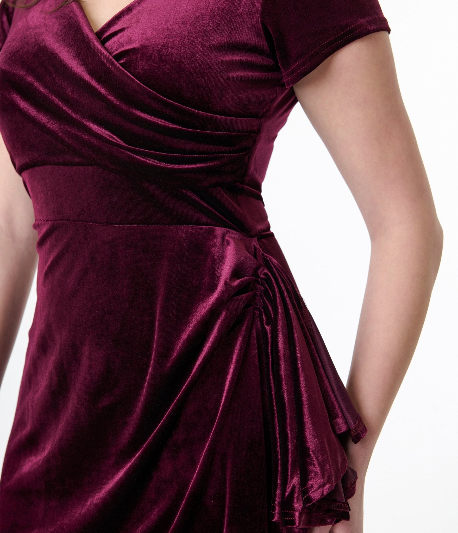 Plum Velvet Elsie Dress for Women - Elegant A-Line Vintage Dress for Parties, Weddings & Special Occasions
