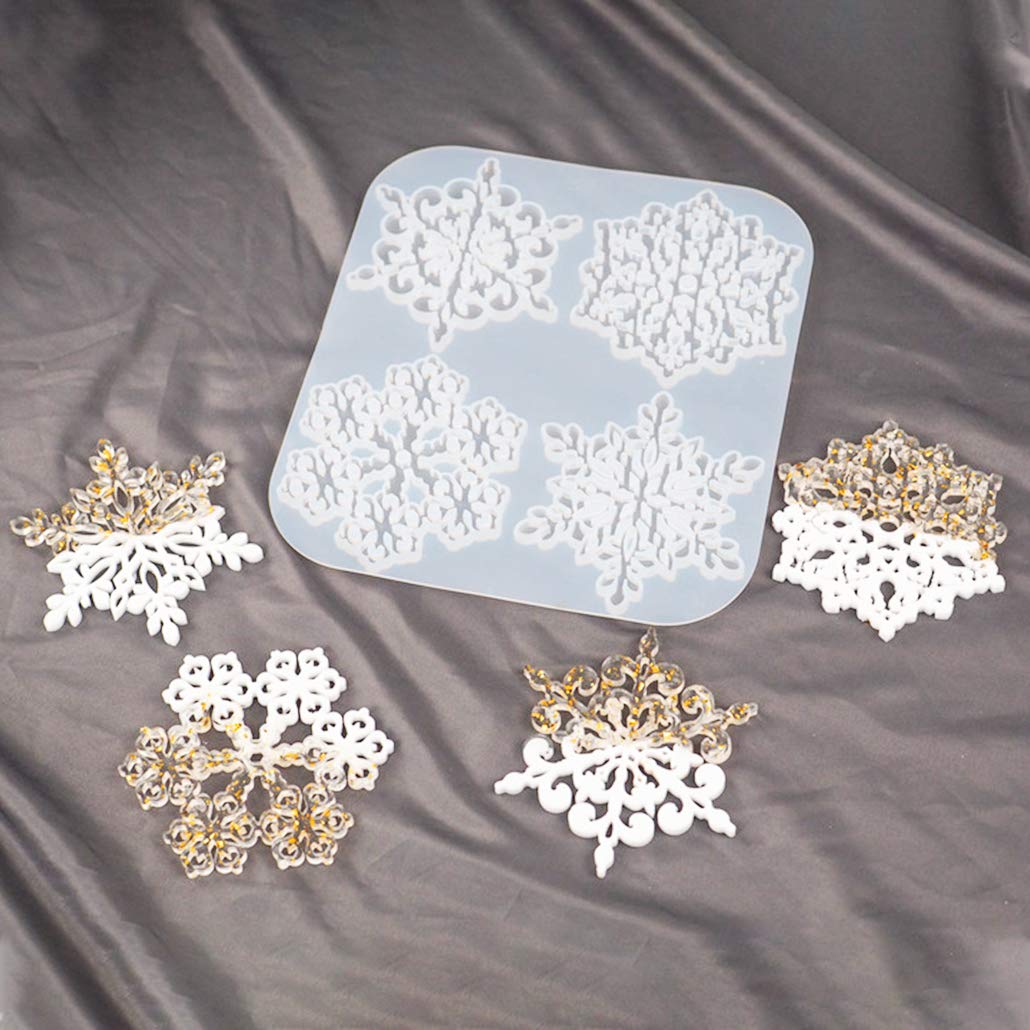 Snowflake & Hexagon Silicone Resin Molds for Epoxy Casting - DIY Coaster, Cup Holder & Crystal Agate Tray - Perfect for DIY Crafts, Home Decor & Gift Making