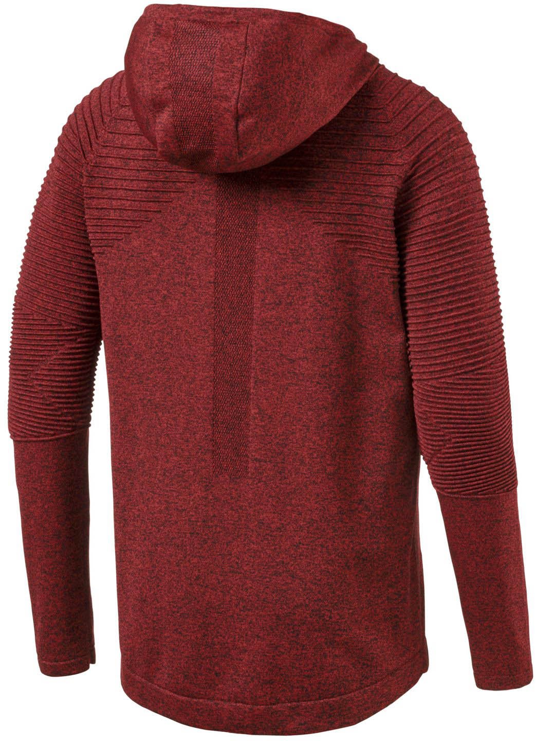 PUMA Men's Evoknit Energy 1/2 Zip Pullover Hoodie - Medium, Red Dahlia Heather - Lightweight Running & Gym Workout Top for Men