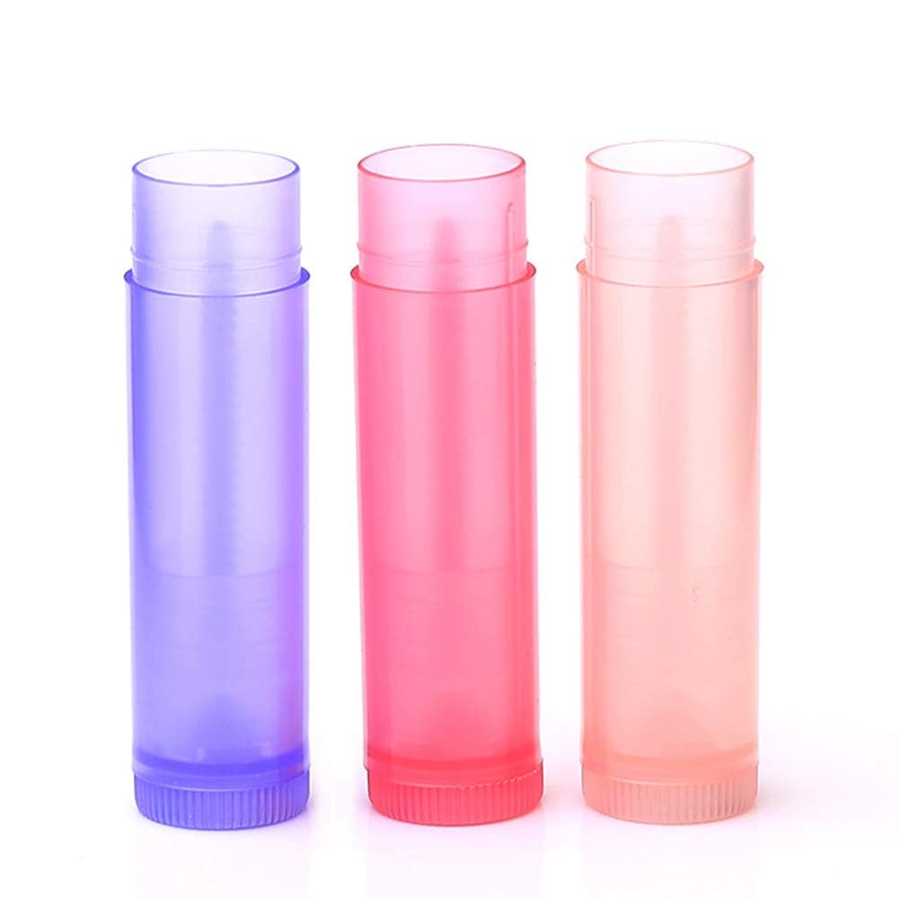 30-Piece Multicolor Empty Lip Balm Tubes with Twist Bottom & Top Cap - Clear DIY Lip Balm Containers for Homemade Cosmetics, Travel & Gifts (Random Colors)