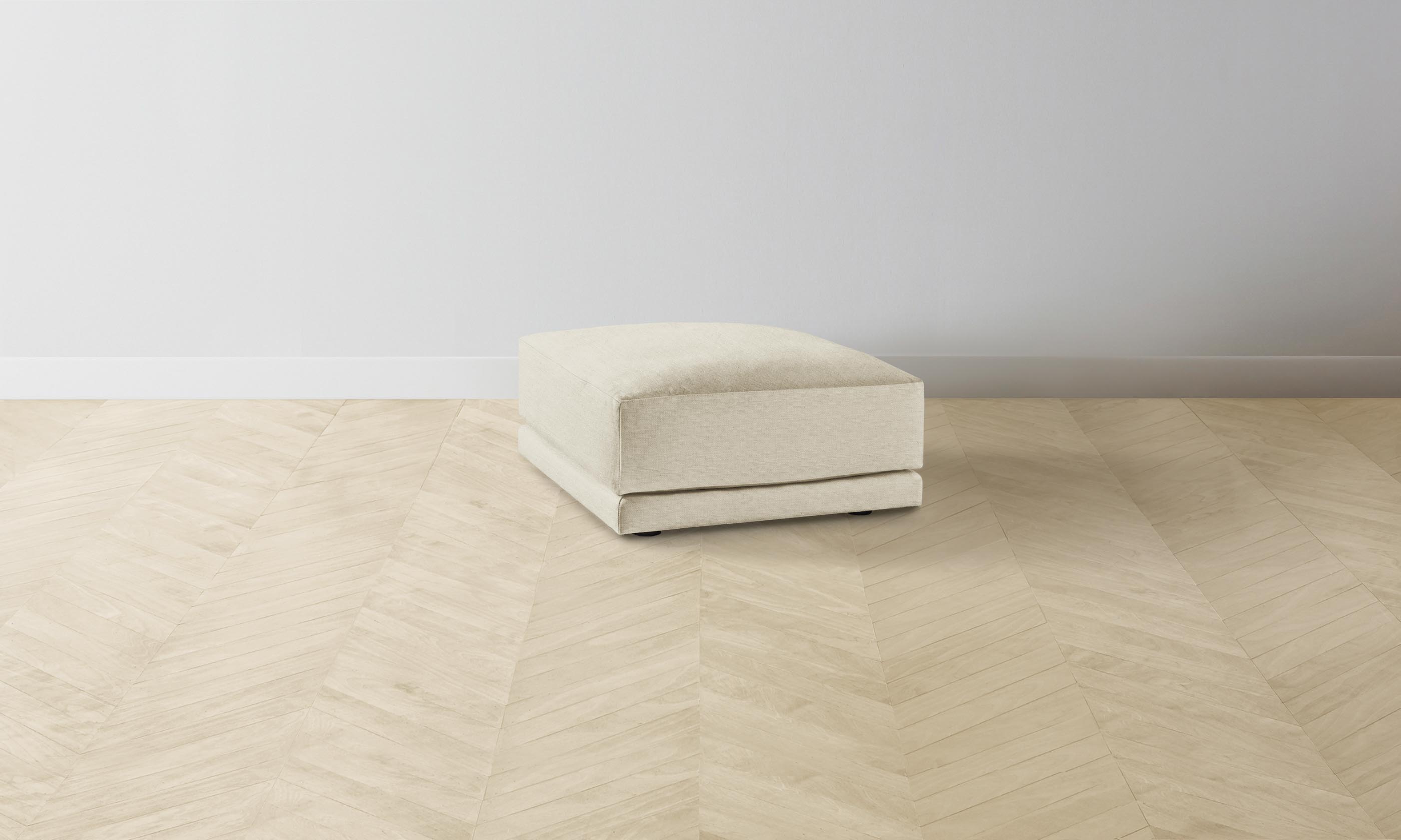 The Jones Ottoman - Premium Performance Linen Weave Prairie Style Footrest | Perfect for Living Room, Bedroom & Home Office Relaxation