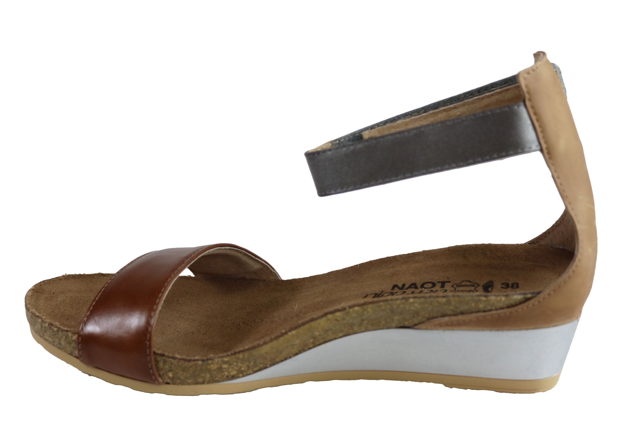 Naot Pixie Women's Leather Comfortable Cushioned Wedge Sandals - Stylish & Supportive Footwear for Walking, Travel & Summer Outfits