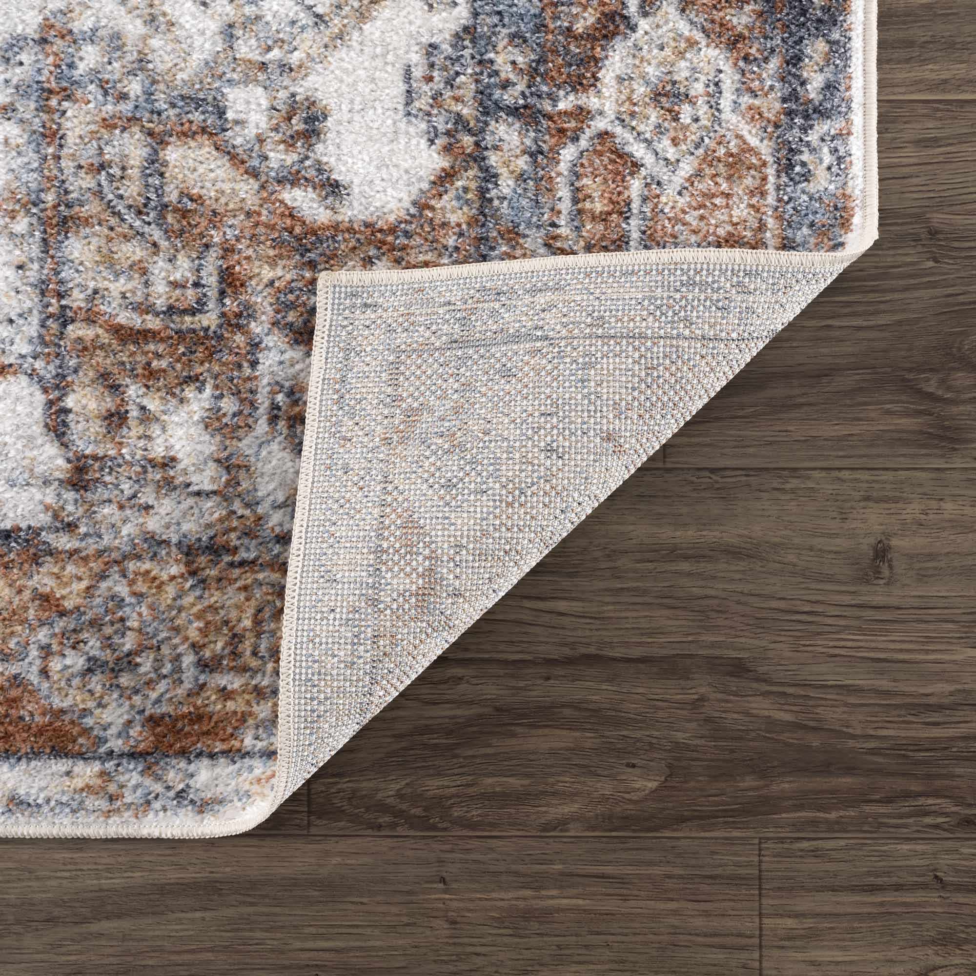 Hauteloom Hera Washable Area Rug - Soft Non-Slip Living Room & Bedroom Carpet - Blue Ivory 2x3 Feet - Perfect for Home, Office, Nursery Decor
