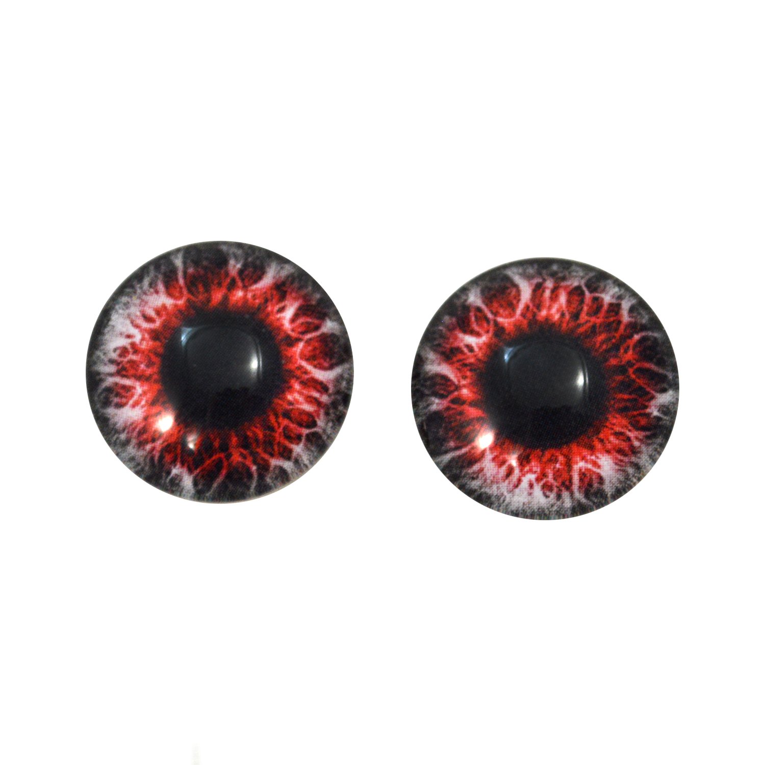 20mm Demon Glass Eyes for Doll Making, Polymer Clay Art, Taxidermy & Jewelry Crafting - Set of 2 - Perfect for Halloween Props, Gothic Decor, and DIY Horror Projects