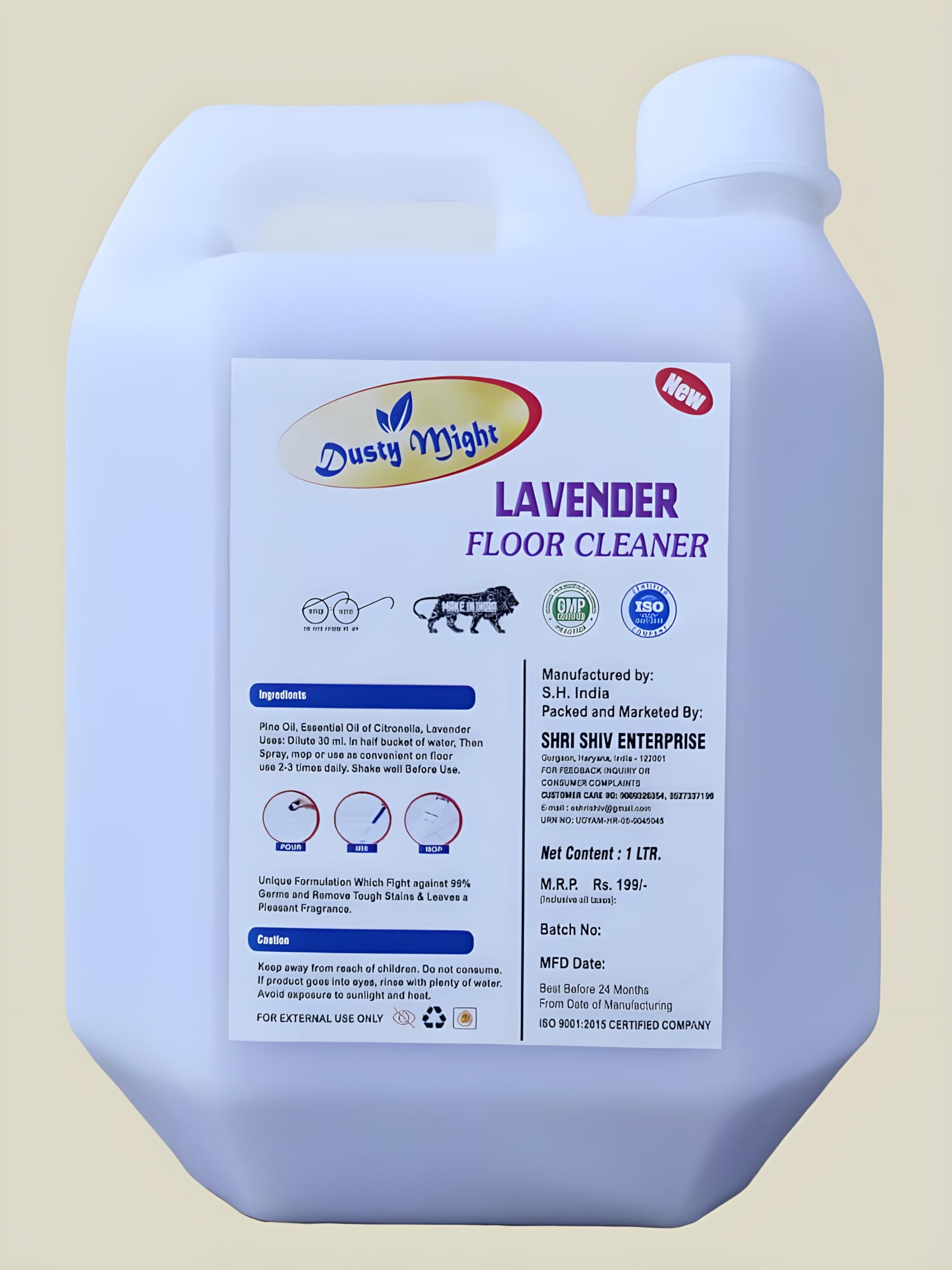 Dusty Might - Floor Cleaner & Disinfectant Phenyl Liquid (1L Pack of 2 - Rose & Lavender) | Multi-Surface Cleaner for Home, Kitchen & Bathroom | Kills Germs & Leaves Fresh Scent | Ideal for Hardwood, Tile & Vinyl Floors
