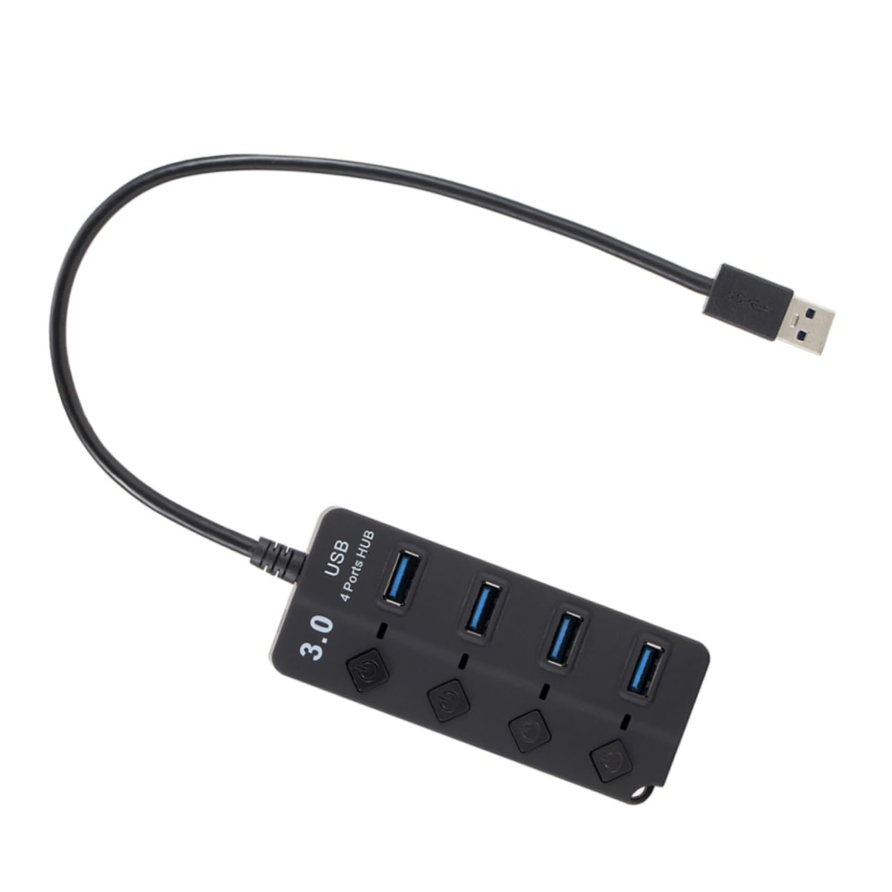 OSALADI 4-Port USB 3.0 Hub with Individual Switches - High Speed Data Transfer for Laptop, PC, Tablet & Smartphone - Perfect for Home Office, Gaming & Travel Accessories