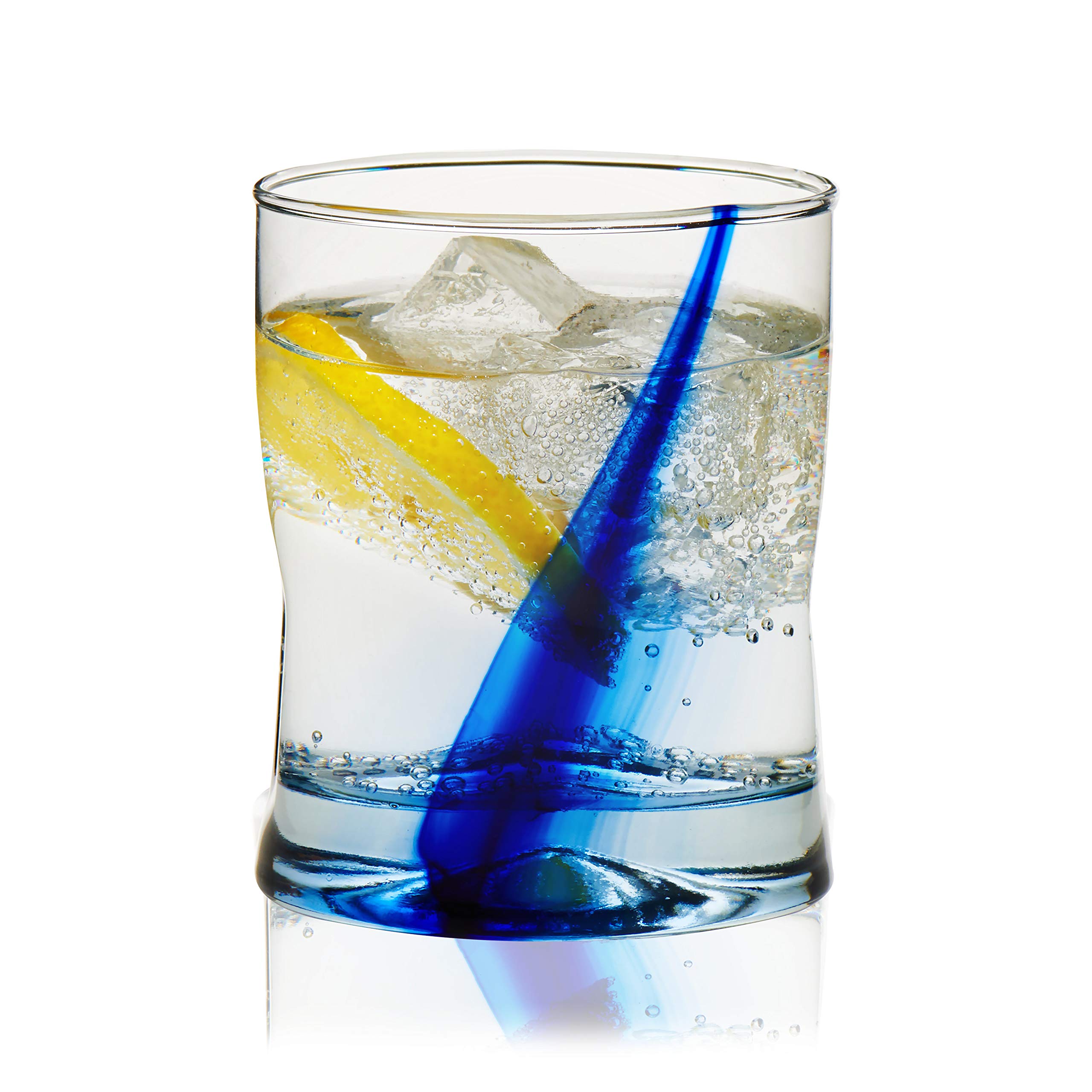Libbey 99104 Blue Ribbon 16-Piece Glassware Set - Clear Tumbler & Rocks Glasses, Dishwasher Safe Drinkware for Cocktails, Iced Coffee & Entertaining
