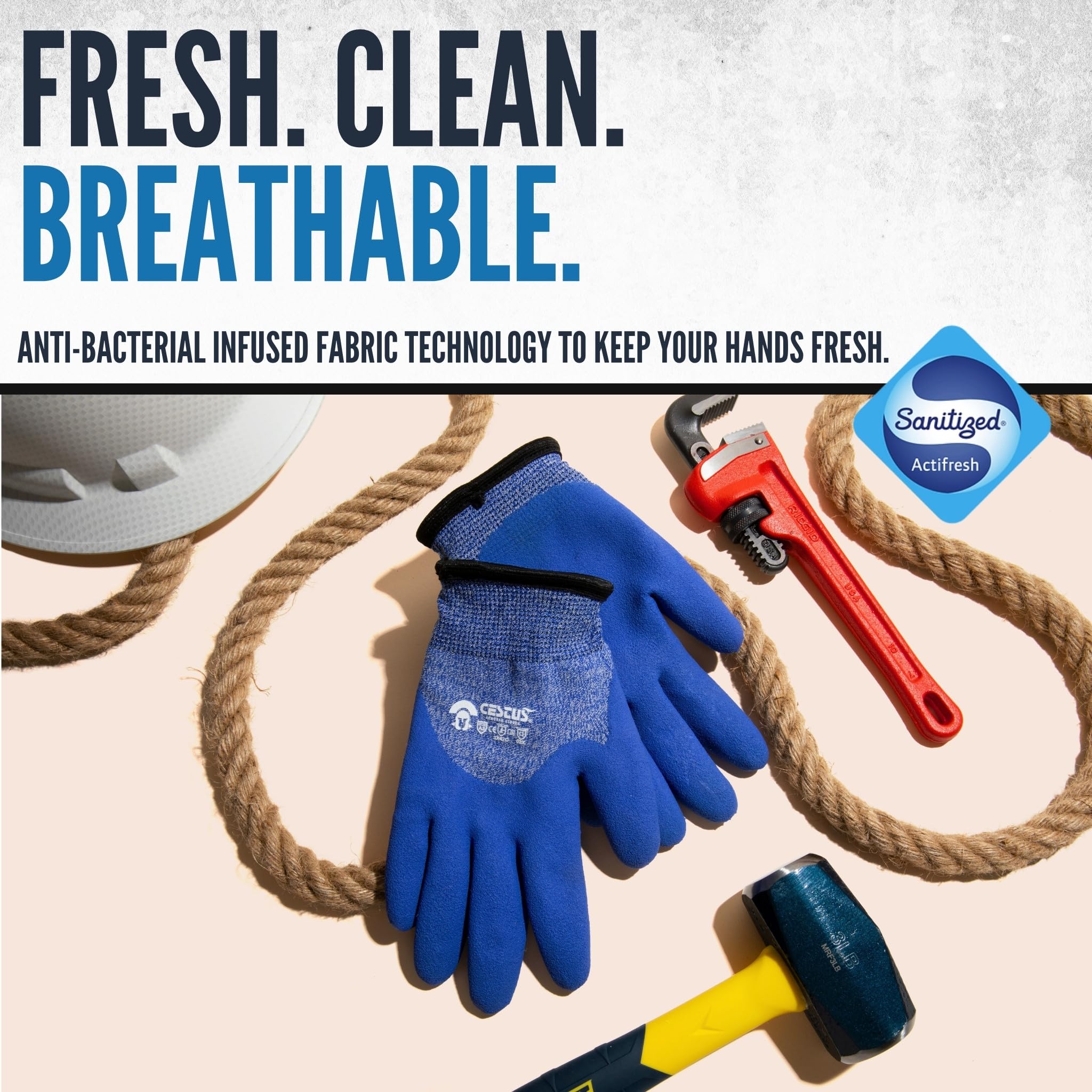 Cestus C-13 Freezer Work Gloves for Men - A3 Cut Resistant, Insulated Cold Weather Gloves - Perfect for Meat Processing, Warehouse, and Industrial Freezer Work