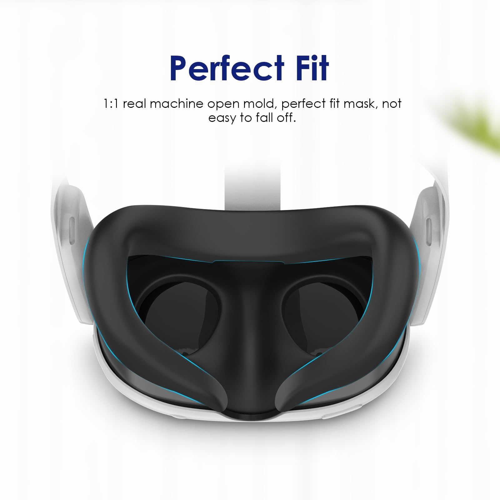 Meta Quest 3 VR Silicone Face Mask - Lightproof & Sweatproof VR Accessories for Enhanced Immersion (Black) - Perfect for Gaming, Fitness VR & Long Play Sessions