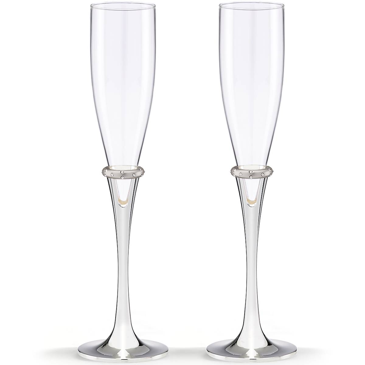 Champagne Flutes Set of 2 - Elegant Crystal Toasting Glasses for Wedding, Anniversary & Romantic Celebrations - Perfect for Proposals, Bridal Showers & New Year's Eve Parties