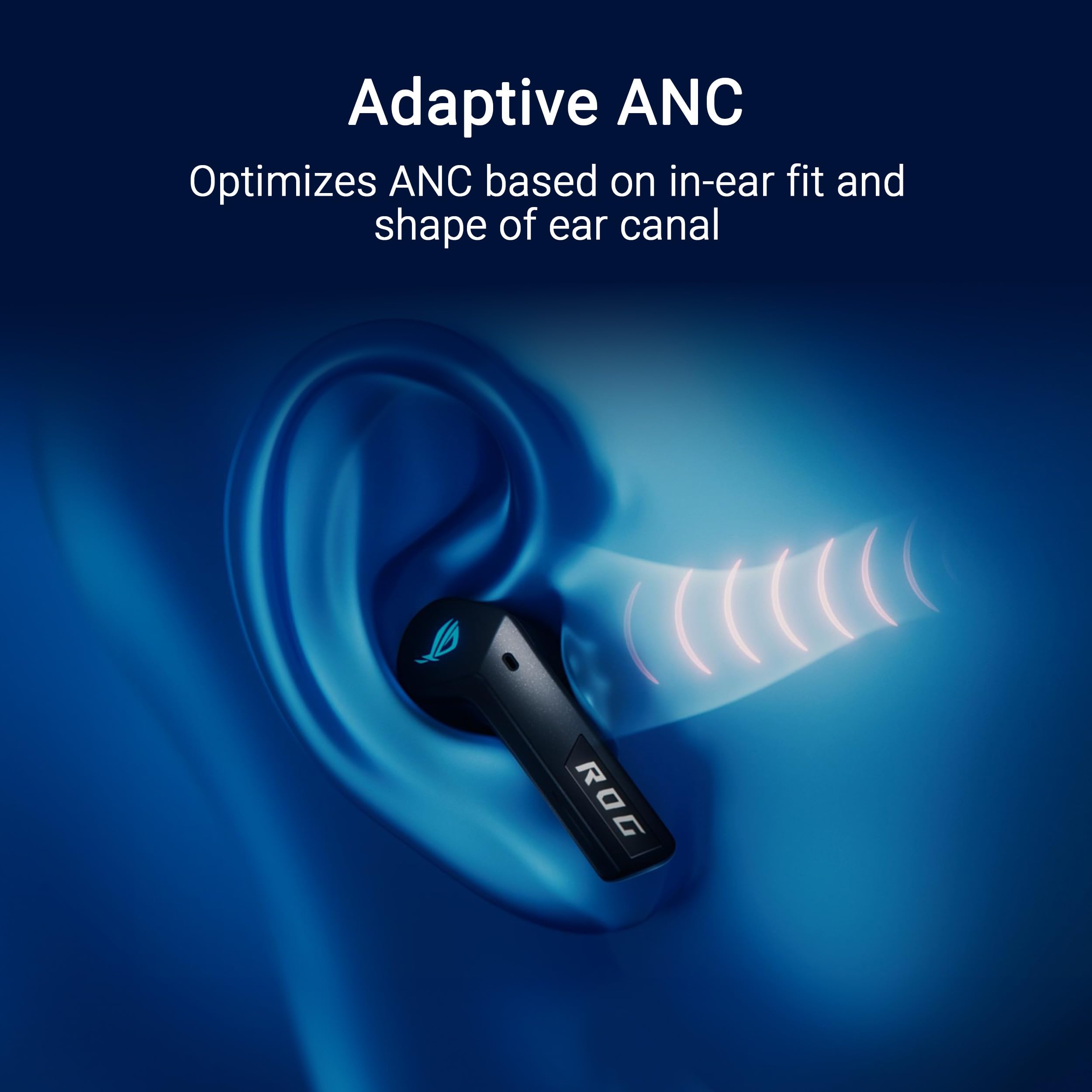 ASUS ROG Cetra True Wireless Gaming Earbuds - 2.4GHz & Bluetooth 5.3, ROG SpeedNova, 24-bit/96kHz Hi-Res Audio, AI Noise Cancelling Mic, Adaptive ANC, 46H Battery - Moonlight White | Perfect for PC/Console Gaming & Mobile Esports