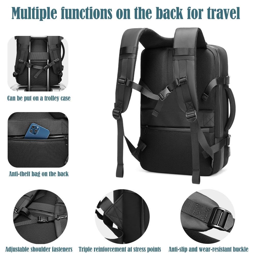 40L Expandable Vacuum Compression Backpack - Waterproof Travel Backpack with Shoulder Straps for Hiking, Camping & Outdoor Adventures | Vacuum Seal Technology Saves Space