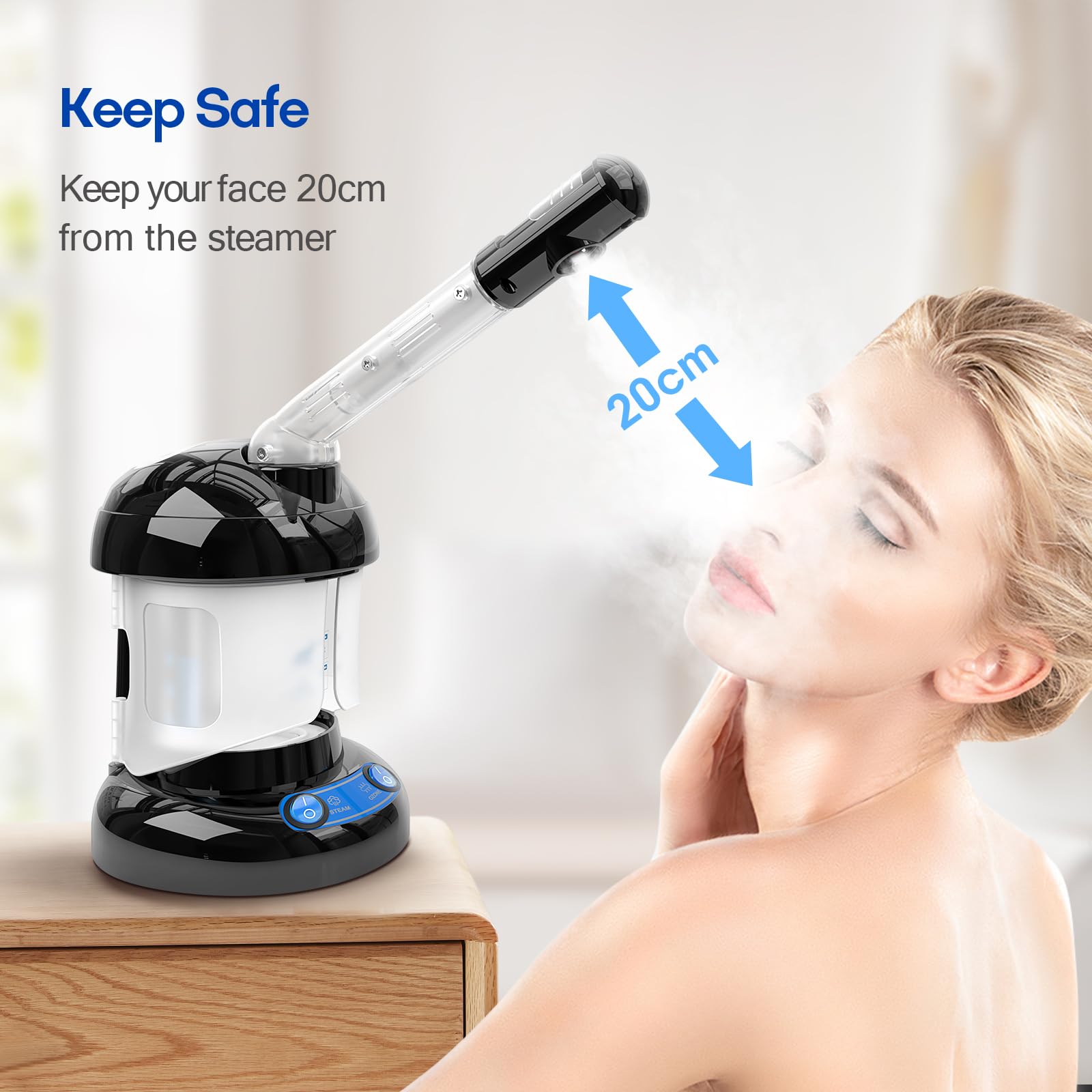 DEER BEAUTY Nano Ionic Facial Steamer - Portable Home & Salon Face Steamer for Skin Care, Hydration & Deep Cleansing | Perfect for Spa Days, Blackhead Removal & Pre-Makeup Prep