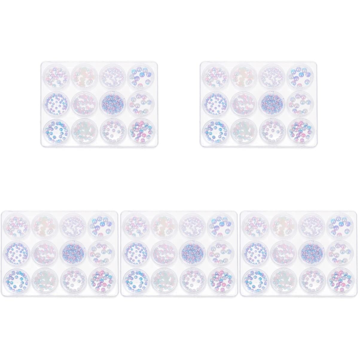 FRCOLOR 5pcs Pearl Nail Art Charms - 3D Nail Beads for Nail Decoration, 12 Boxes Set | Perfect for DIY Manicure, Nail Salon, Bridal & Party Nail Art Designs