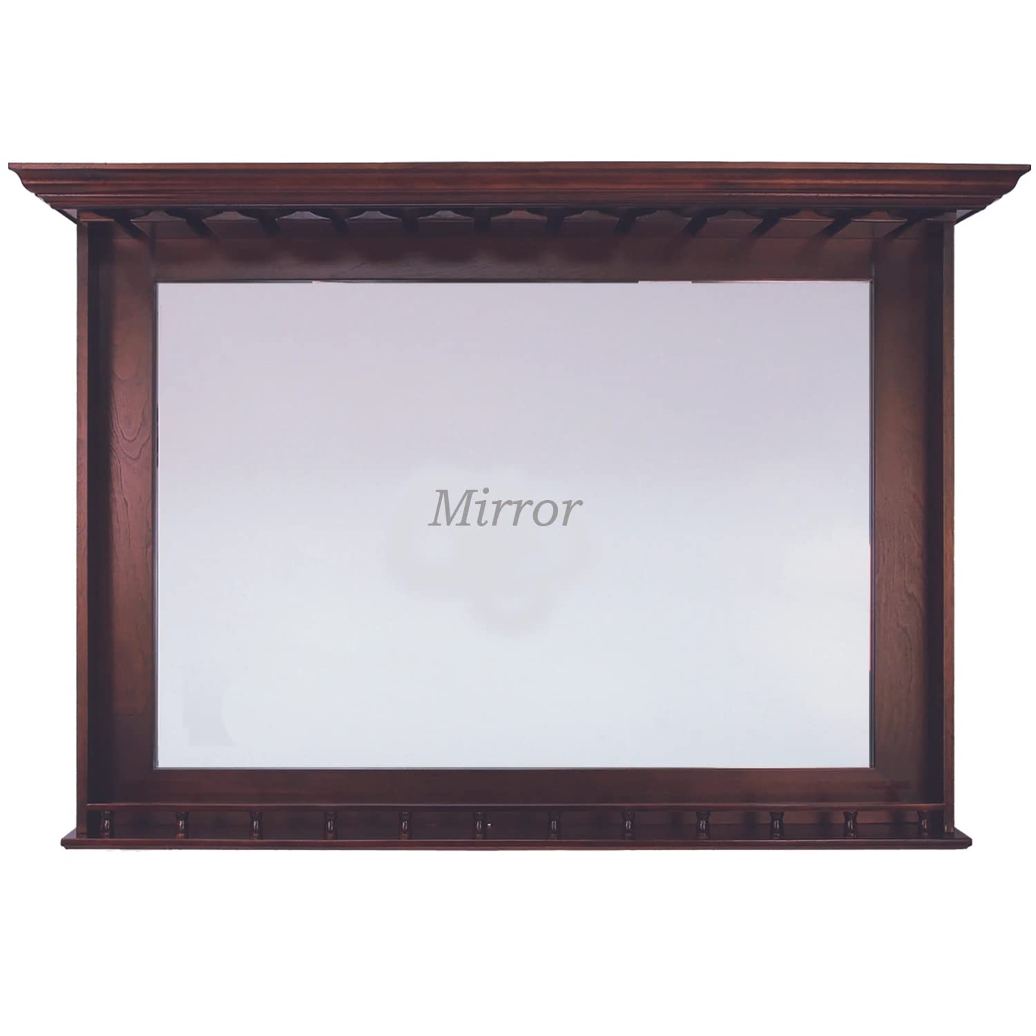 RAM Game Room Back Bar Wood Mirror with Shelf - Stylish Storage Solution for Home Bars and Entertainment Spaces
