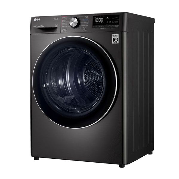 LG DVH9 09B 9kg Black Heat Pump Dryer with Inverter Control - Energy Efficient Laundry Solution for Homes & Apartments